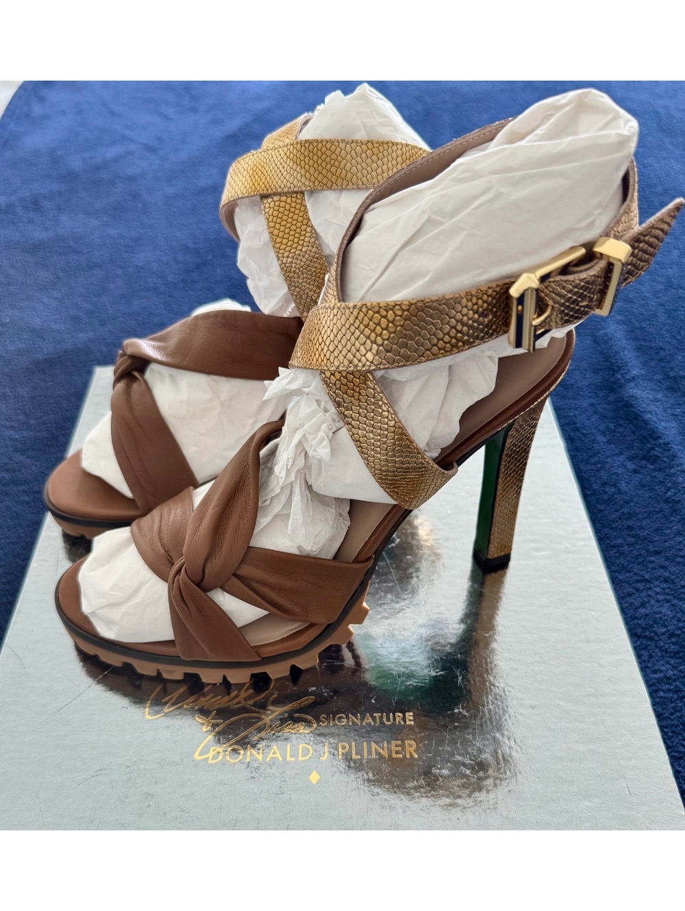 Donald J Pliner Indya-50 Terra Glove Nappa High Heel Sandals Size 8 - NWT